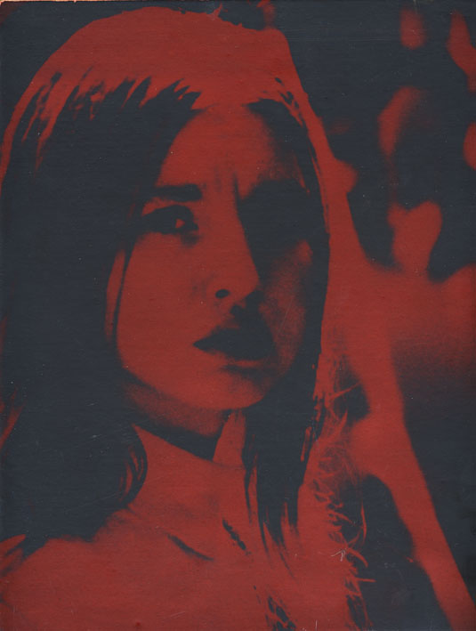 Atis Ieviņš. Daina Melngaile. 1970. Papīrs, sudraba želatīna kopija, kodinājums, anilīna krāsojums. Autora īpašums. Atis Ieviņš. Daina Melngaile. 1970. Papīrs, sudraba želatīna kopija, kodinājums, anilīna krāsojums. Autora īpašums.